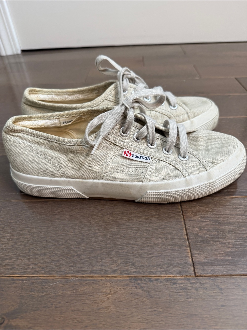 Superga Canvas Low-Top Sneakers in Light Taupe